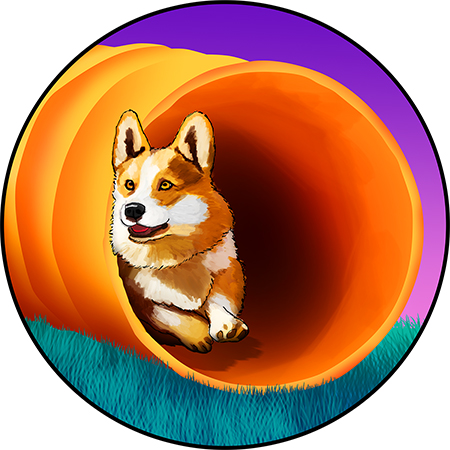 Dog agility illustration