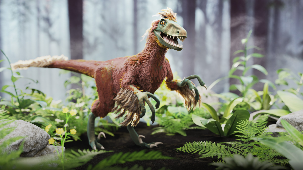 deinonychus dinosaur 3D illustration