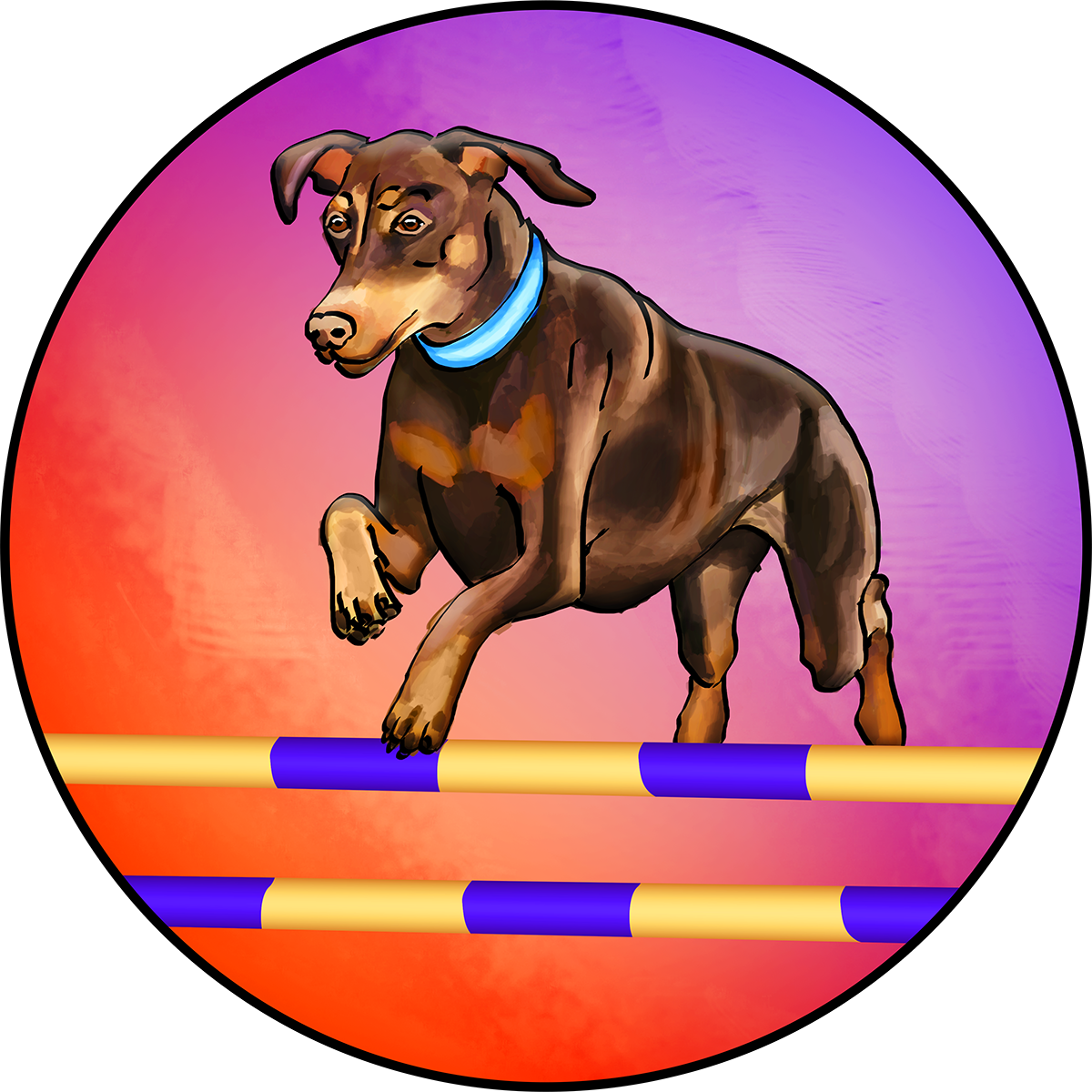 dog agility illustration