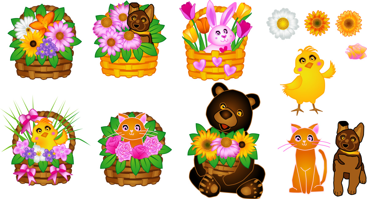 Preview of Flower Basket vector illustration