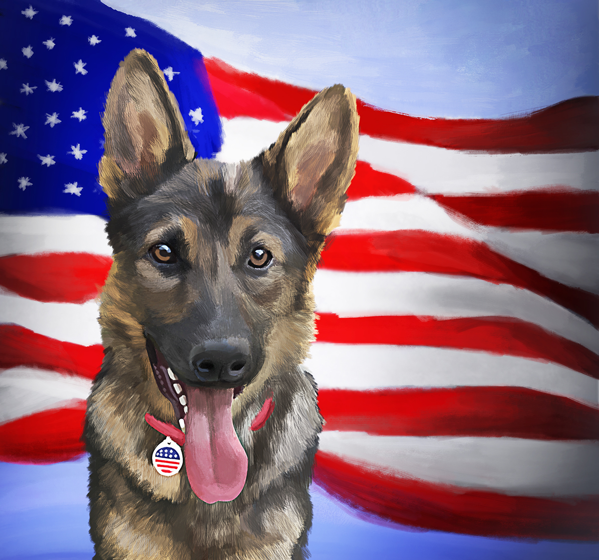 German Shepherd Painting